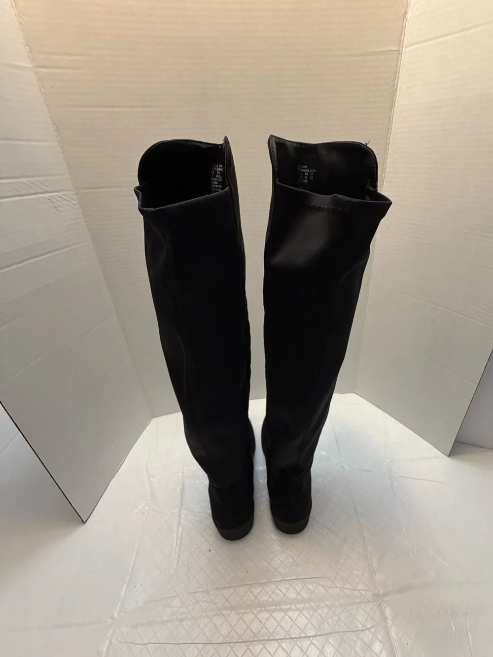 Metaphor Black Suede Over-the-Knee Boots Slim Shaft Streamlined Sz 7 Like New